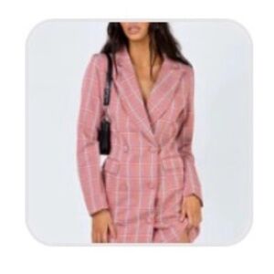 Pink Plaid blazer dress